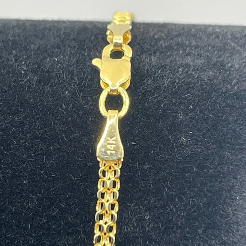 14k Solid Gold Bismark Bracelet 7” x 2.3mm. 1 gram - Picture 3 of 3